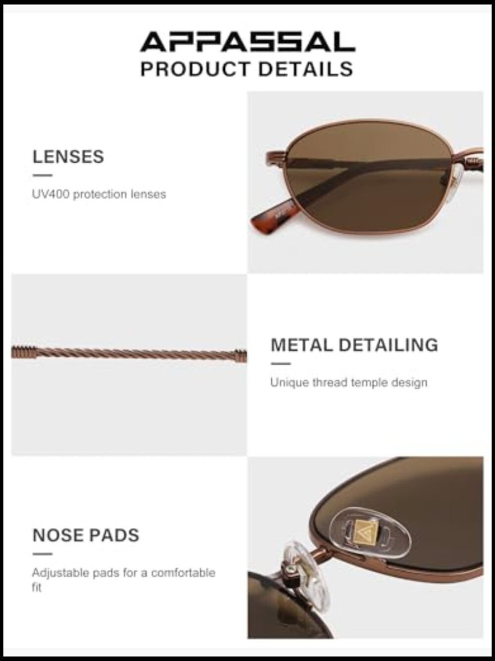 Retro Oval Metal Sunglasses with UV400 Protection - Picture 5 of 7